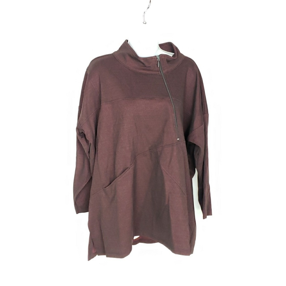 Spirithouse Womens Maroon Hatch Weekender 1/2 Zip Pullover Jacket S 885-570M